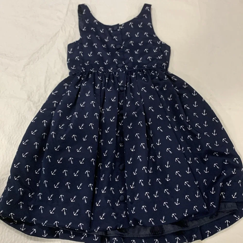 Ralph Lauren anchor print navy sleeveless dress - size 6